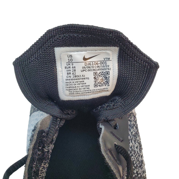 Nike Mens Shoes Air Max Flyknit Racer Athletic Sneakers Black White - Picture 5 of 10